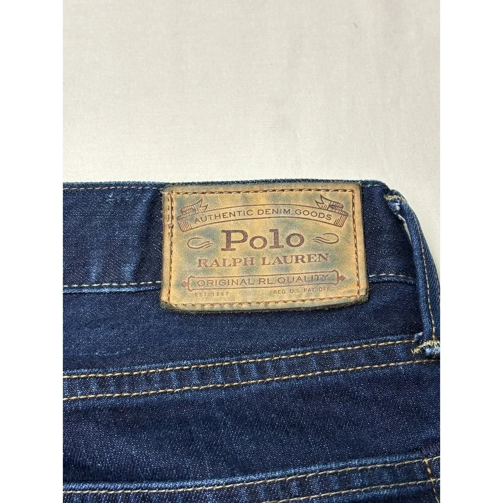 Polo Ralph Lauren Classic Fit Mens Indigo Blue Stretch Denim Jeans‎ 36x32